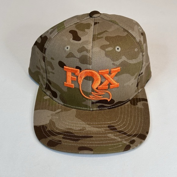 Fox Hat Camo Orange Embroidery Adjustable - Picture 1 of 8